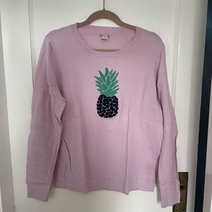 J. Crew Factory Light Pink Sweater with Pineapple Motif